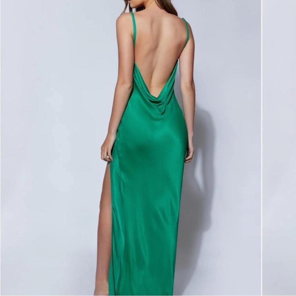 MESHKI Elegant Green Evening Dress